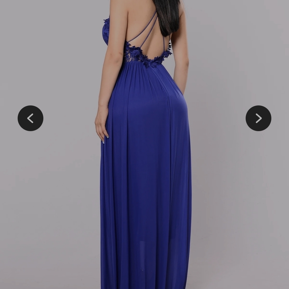 Fashion Nova Elegant Royal Blue Strappy Evening Dress